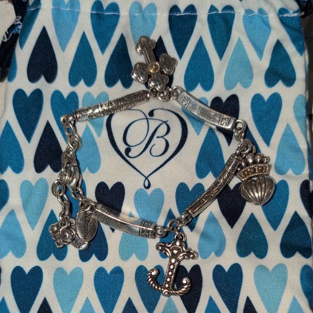 Brighton Silver Charm Bracelet With Dust Bag - Retired Bracelet